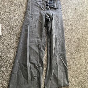 Zara Gray High Waist Straight Leg Jeans
